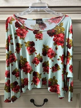 Mint Floral Long-Sleeve Top